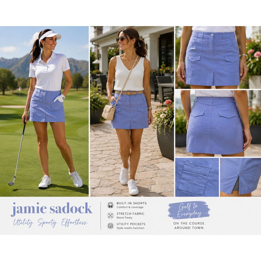 Jamie Sadock Women Size 8  Golf Skort Utility Pockets Stretch Athletic Golfcore